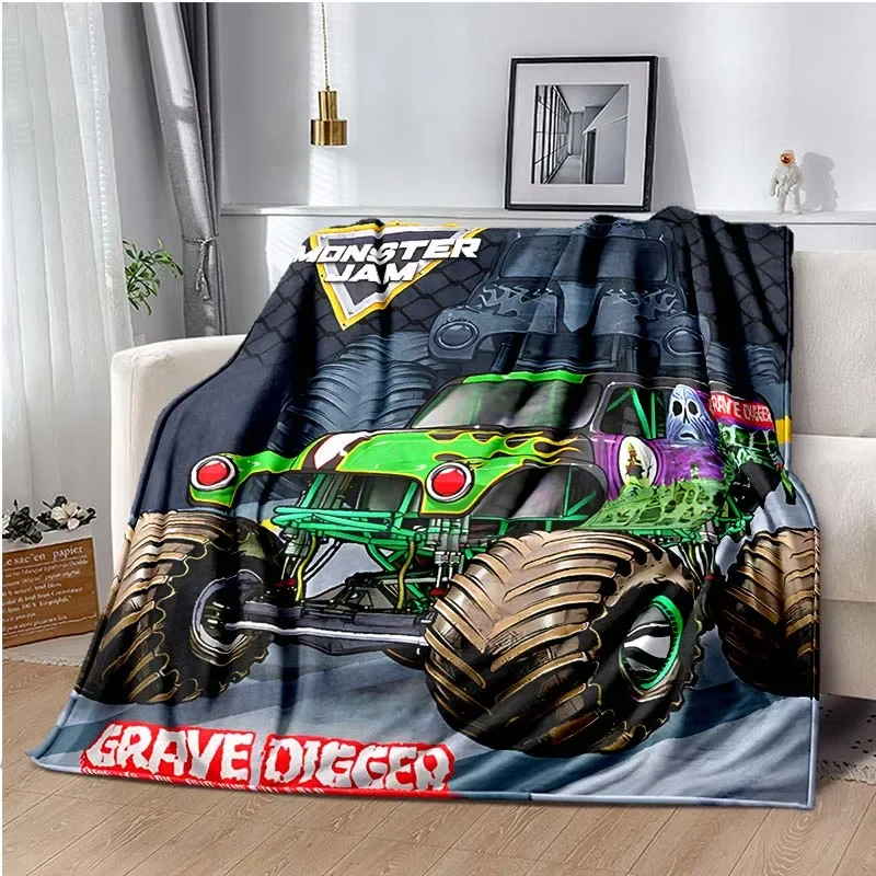 Hot Wheels Car Monster Trucks - Manta de sofá con diseño de