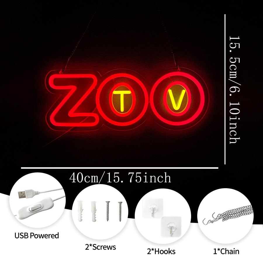 Letrero de neón Zoo Tv, decora - Zoo Party Games reseña y precio